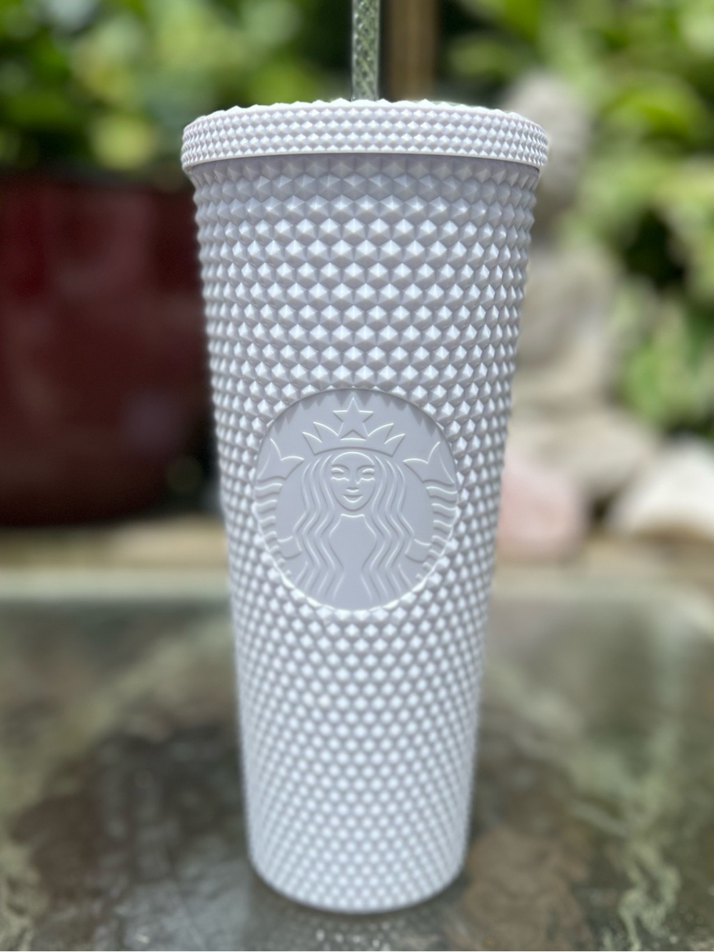 Starbucks White Studded Tumbler with Embossed Logo